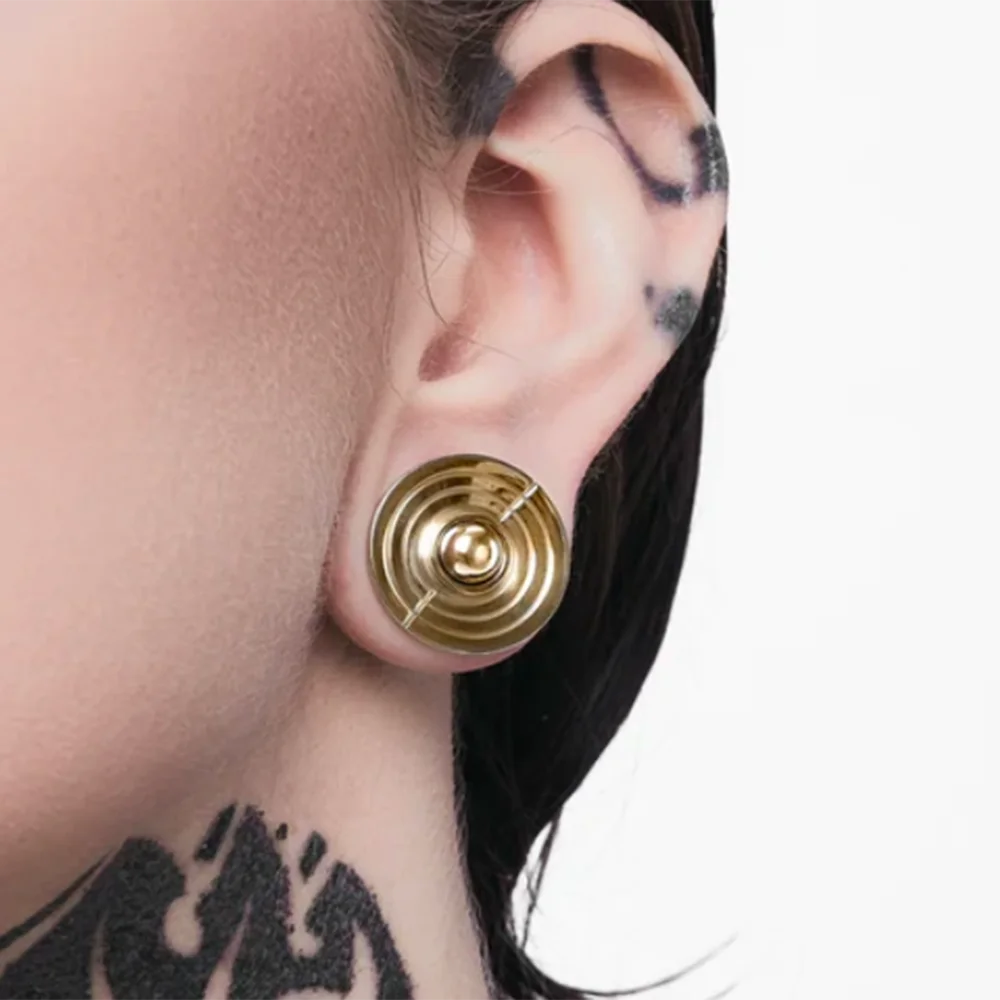 Vanku 2PCS New Round Ear Gauges Plugs Tunnels 316 Stainless Steel Expander Piercing Women Men Body Jewelry Expansions