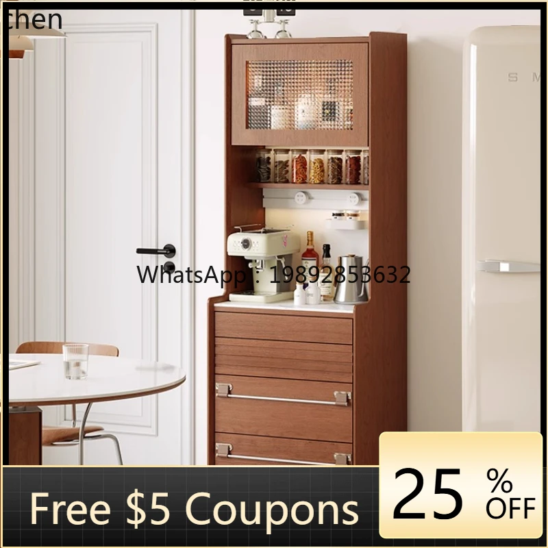 

side cabinet solid wood against the wall integrated storage cabinet living room tea bar counter small size vertical cabinet