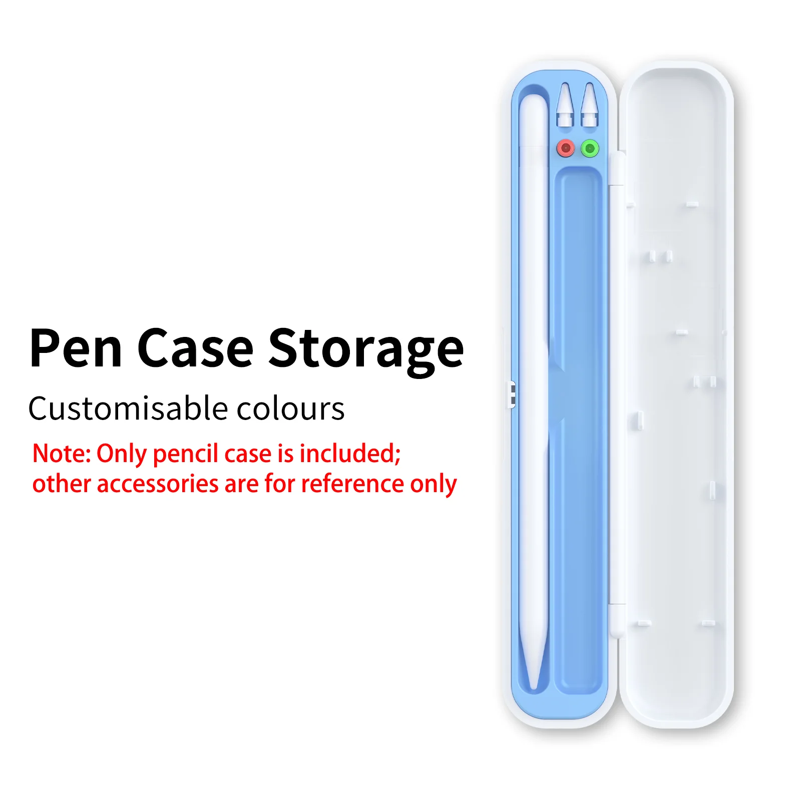 Portable Storage Box For Apple Pencil 1st 2nd Gen Stylus Pen Protective Cover Travel Essentials iPad Pen Accessories White Blue