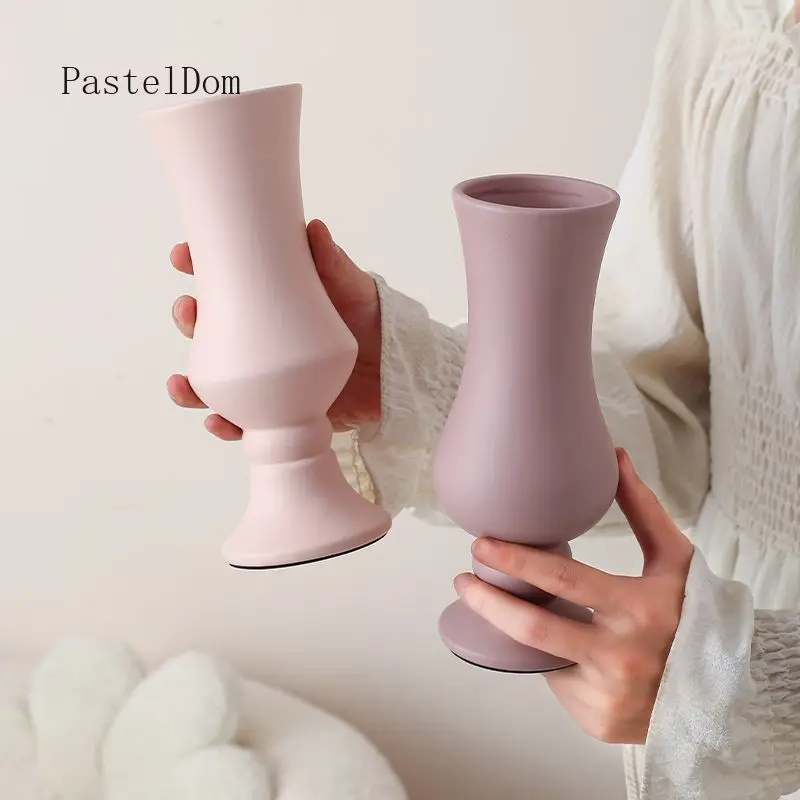 Morandi‑Color INS‑Style Ceramic Vase Desktop Ornament for Coffee Table Living Room Dried Flower Home & Guesthouse Decor