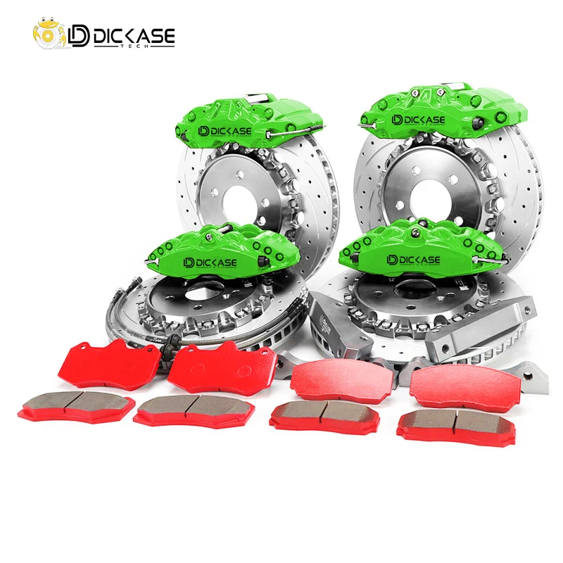 DICASE Fluorescent Green Big Brake Kits Aluminum Caliper Cover Front Rear Wheels 17-20 inch for Honda civic 10th fk7