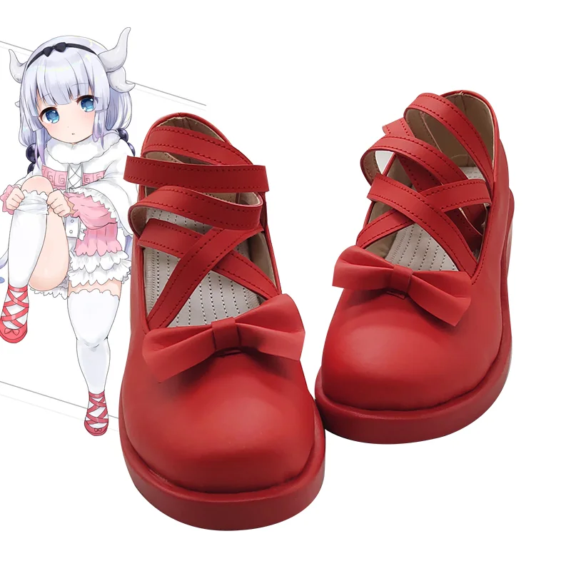 アニメドラゴンメイドカンナカムイコスプレ靴ブーツカンナ小林コスプレブーツハロウィンパーティー用大人女性男性