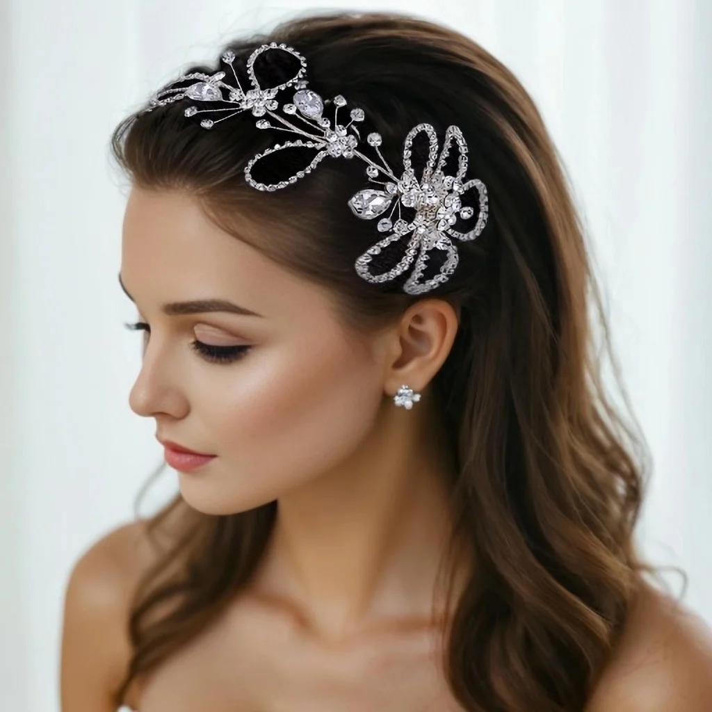 

Floral Rhinestone Wedding Hairband Bridal Headband Bridesmaid Headwear Banquet Party Jewelry Women Hair Accessories HP574