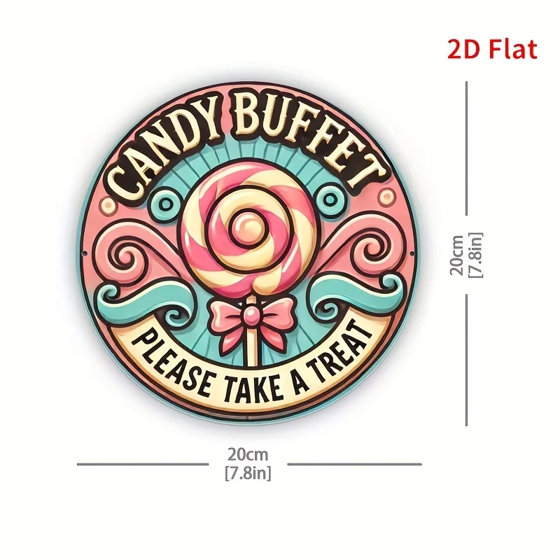 [2D Flat] Candy Buffet 2D Flat Iron Sign, 7.8