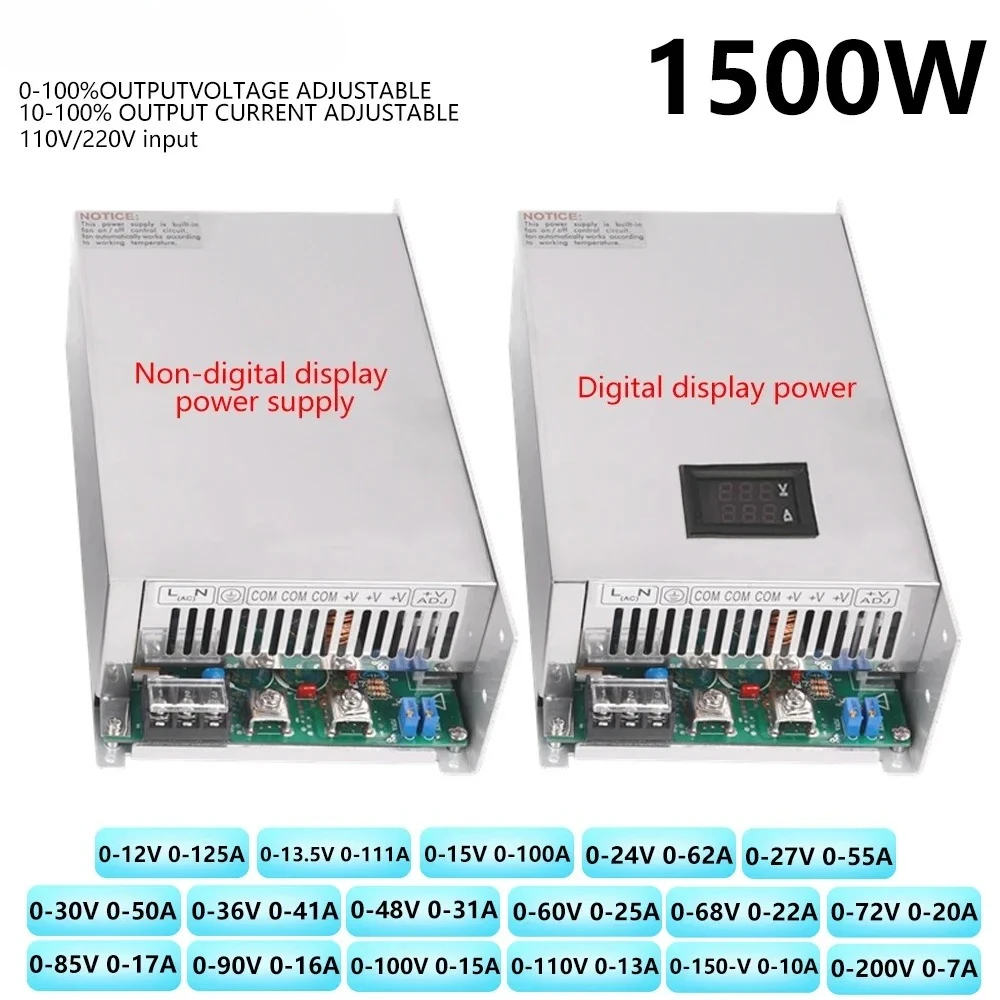 Power Supply 0-12V 15V 24V 27V 30V 36V 48V  110V 150V 200V Digital display