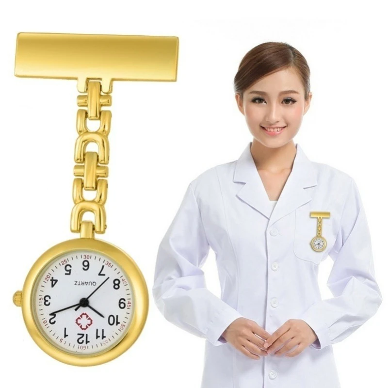 

1 шт. новая мода светящаяся булавка кварцевая карманная брошь брелок золотые серебряные часы для медсестры