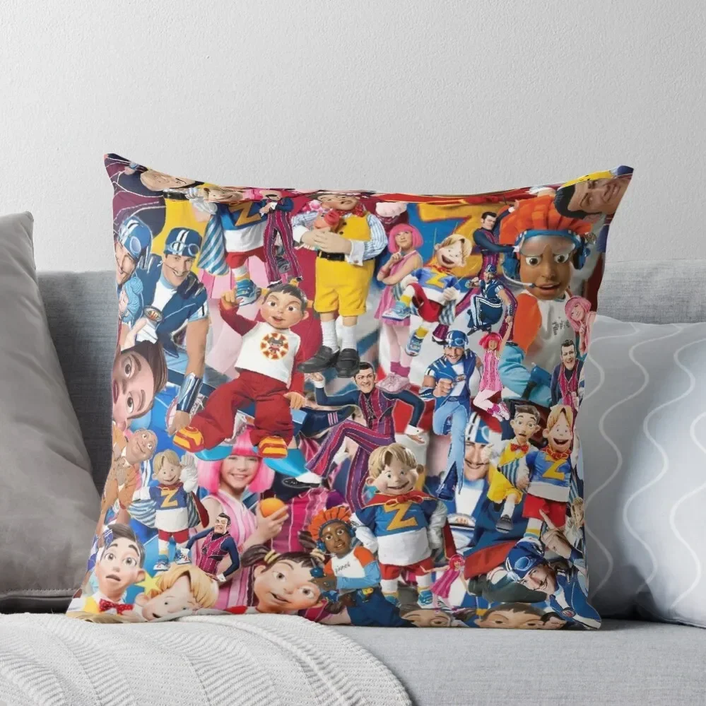 Lazy town collage Throw Pillow Pillow Cases Pillowcases Bed Cushions Couch Pillows Pillow Case