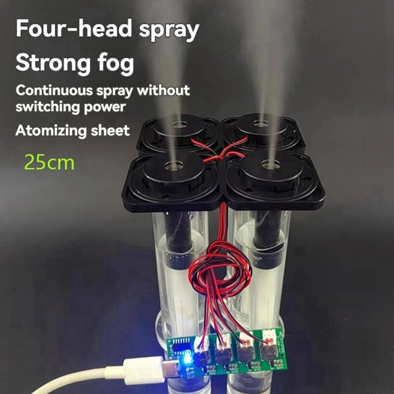 Four-Spray Humidifier Module DIY Atomizer Control Board Driver Circuit Board 1 To 4 Plant Watering Large Fog Volume