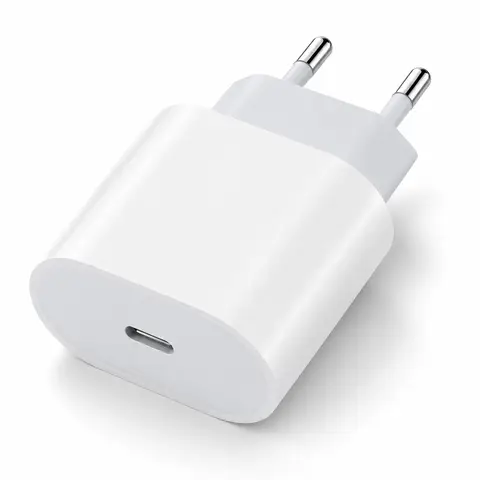 PD 20W USB C Fast Charger EU Plug Adapter for iPhone 16 15 14 13 12 11 iPad Samsung OnePlus Type C Cable Travel Wall Charger