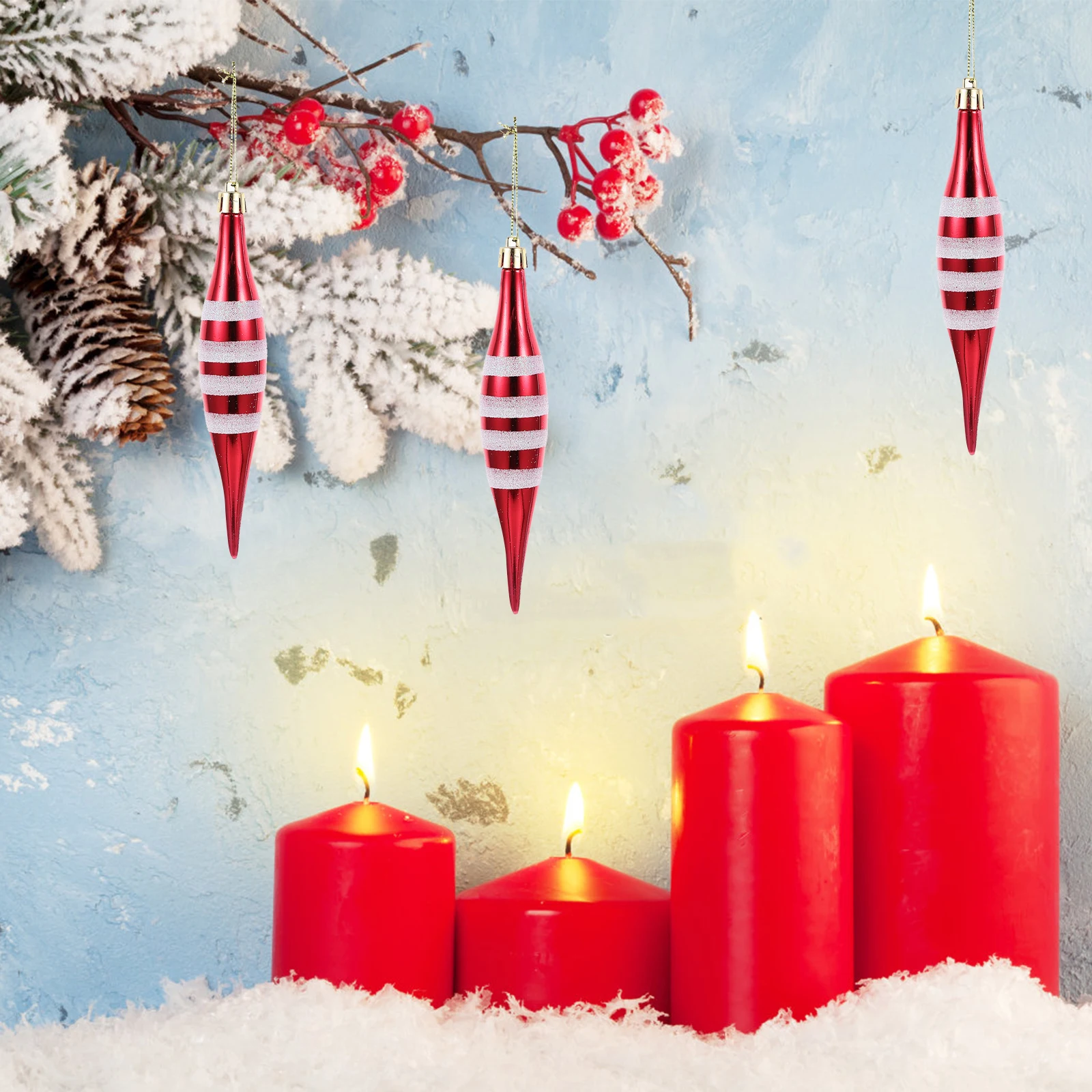 

4 Pcs Christmas Tree Pendant Cartoon Decorations Hanging Party Ornament Ornaments for Tapered Rustic