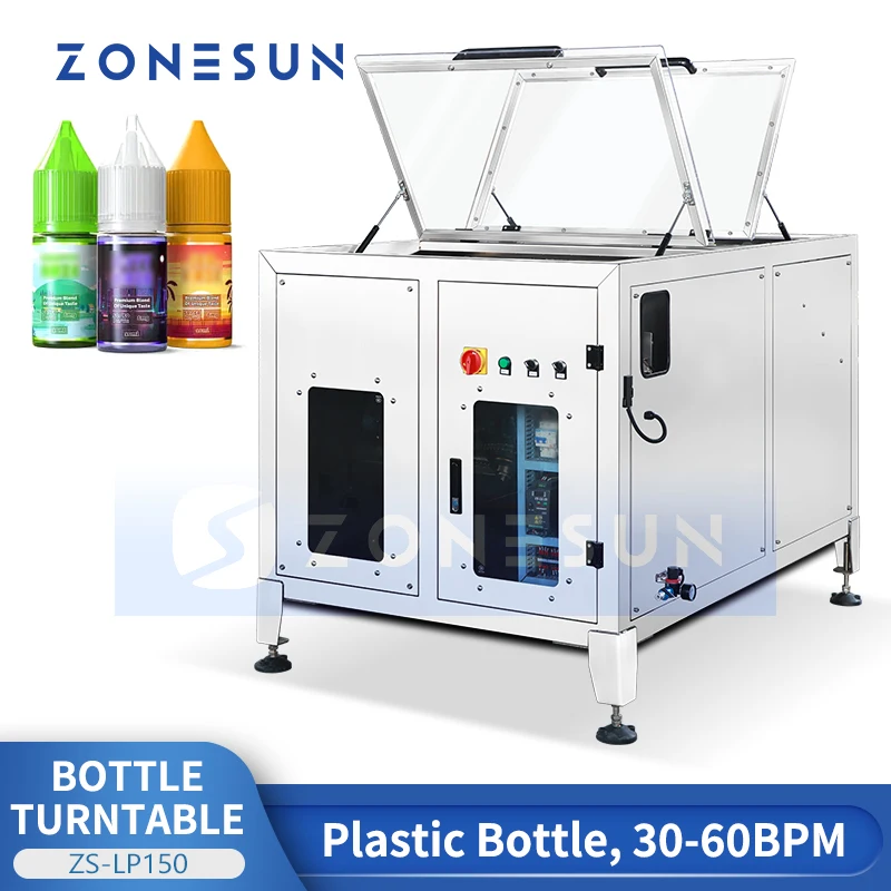 ZONESUN ZS-LP150 Auto Bottle Unscrambler Machine Rotary Plastic Bottle Sorting Turntable Arranging Machine for Packaging Line