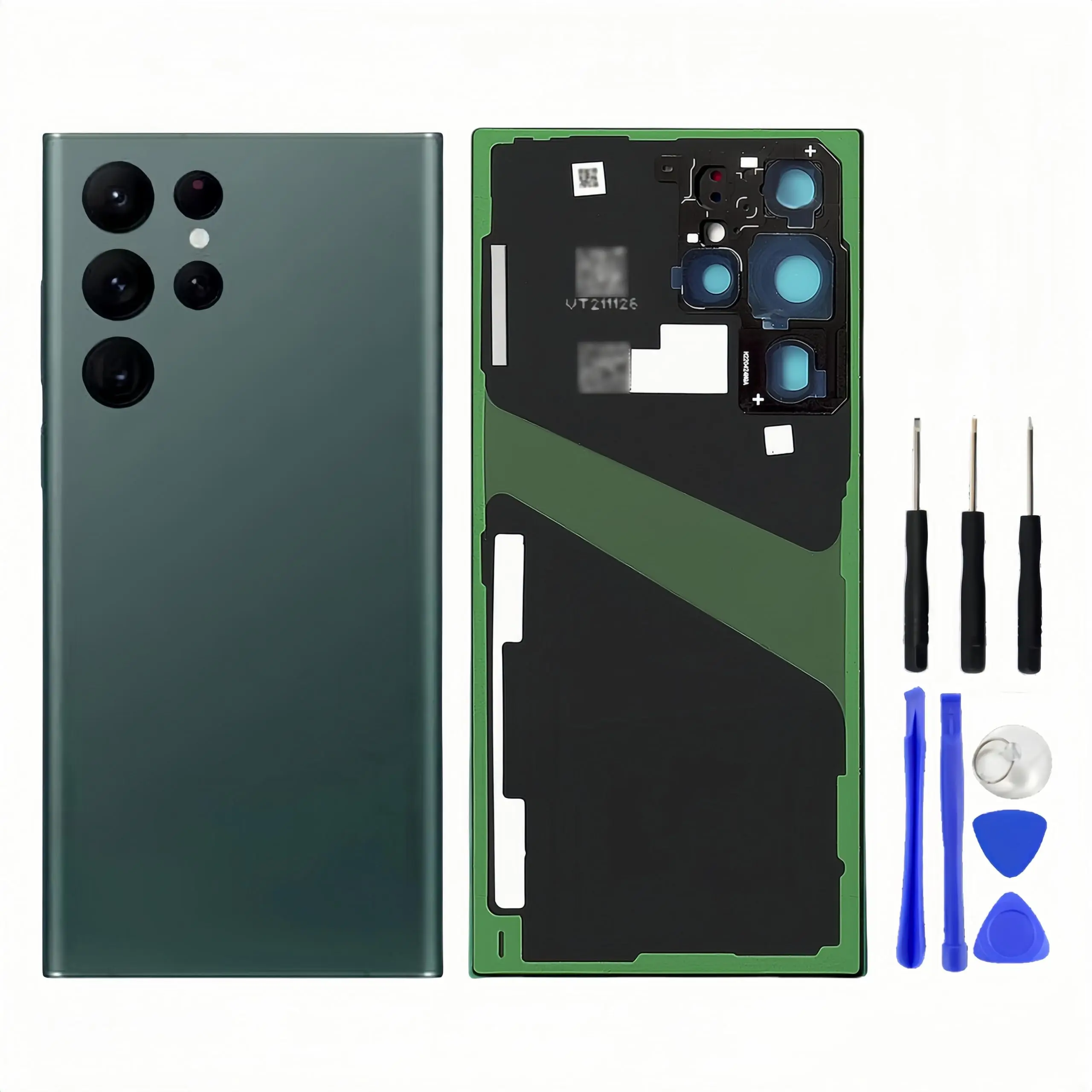 

Battery Back Cover for Samsung Galaxy S22 Ultra 5G SM-S908 6.8 inches Back Glass Cover Replacement Repair Set with Repairing Too