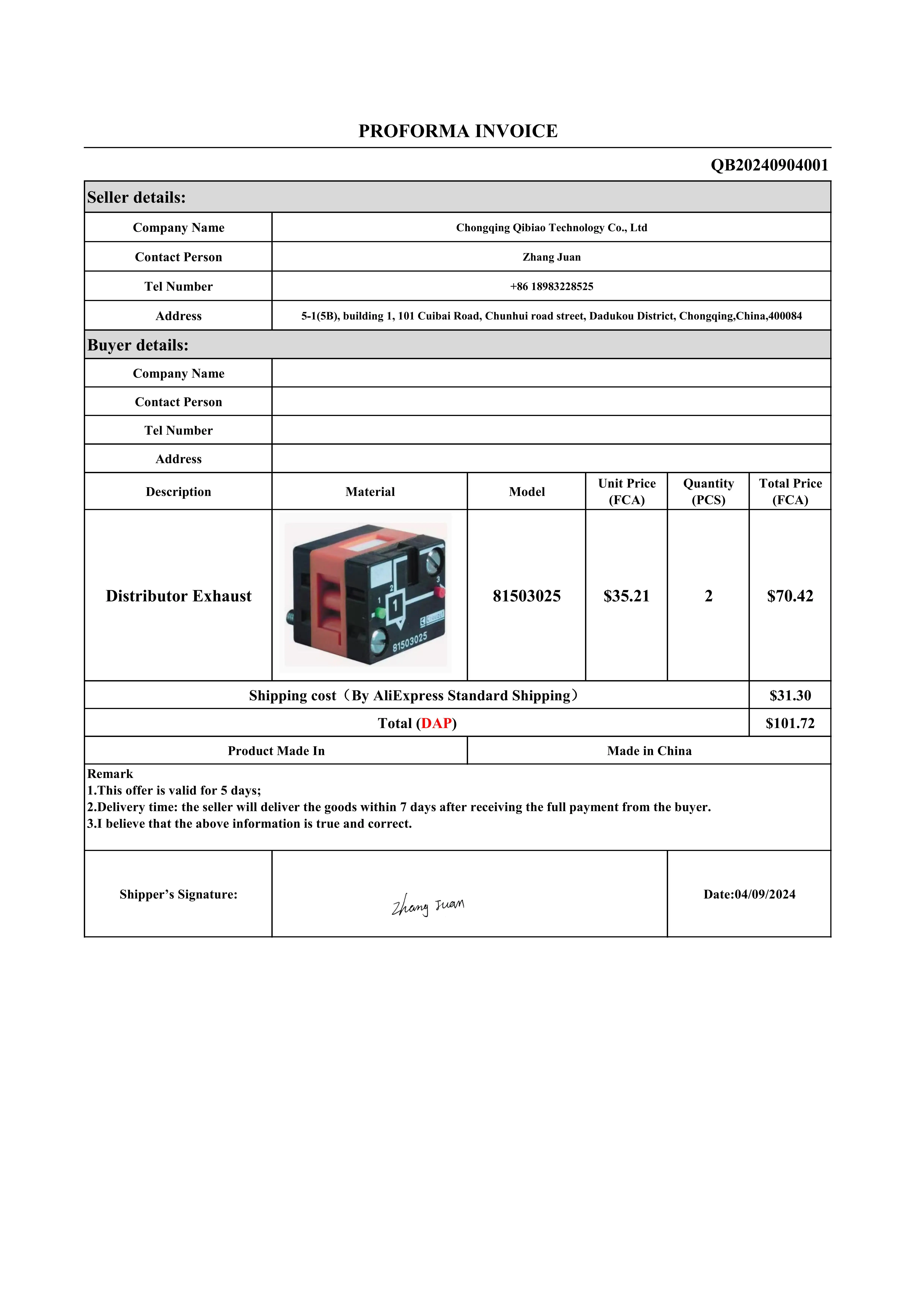 

Pneumatic components 81503025