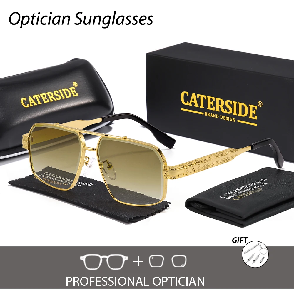 

CATERSIDE Fashion Men's Optical Sunglasses High-Quality Metal Frame Prescription Glasses Women's Luxury Outdoor Party Eyeglass