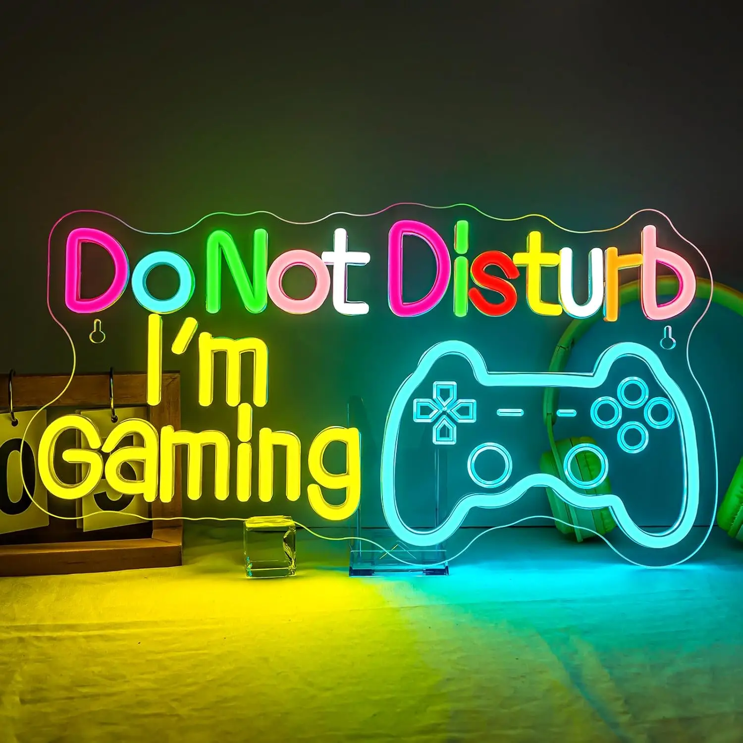 

Do Not Disturb I AM Gaming Neon Sign USB Dimmable LED Light for Bedroom Home Gaming Room Bar Decoration personnalisé Gift