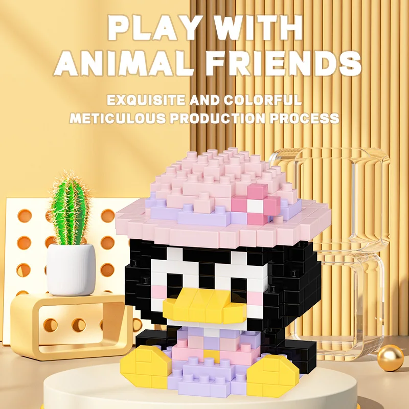 Seria Animal Party Lalka z kreskówek Montaż mikrocząstek Klocki Montaż Puzzle Zabawki dla dzieci Prezenty festiwalowe