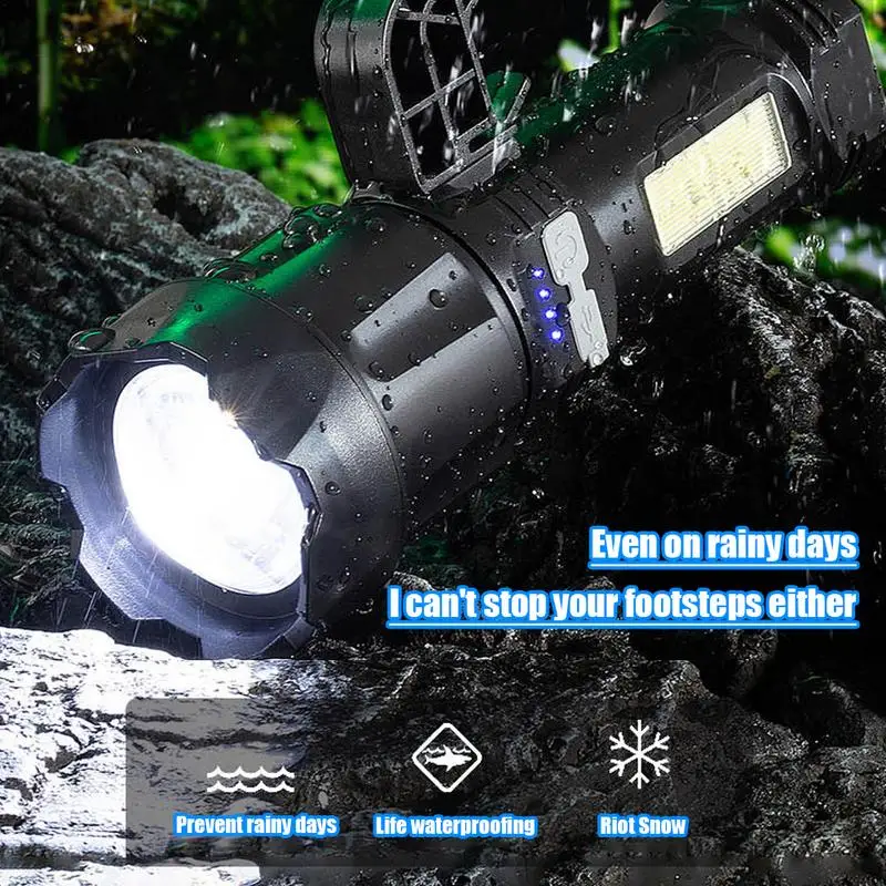 Observation Flashlight Handheld Work Telescopic Zoom Flashlight Rechargeable Detachable Handle Outdoor Lighting Type-C Charging