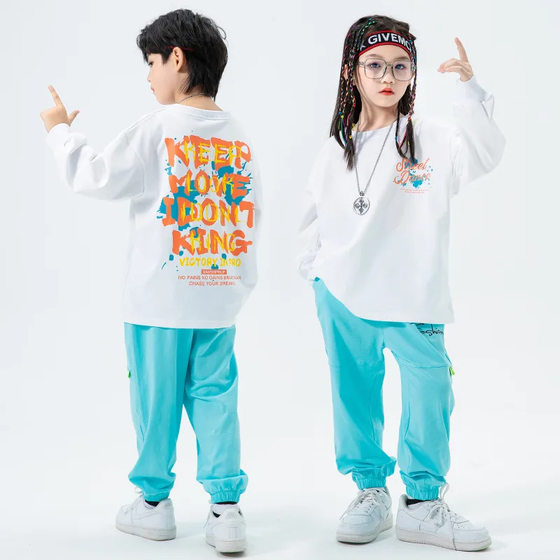 Ropa de Hip Hop para niñas, sudadera de manga larga, pantalones para correr, trajes de baile callejero para adolescentes, disfraz de otoño