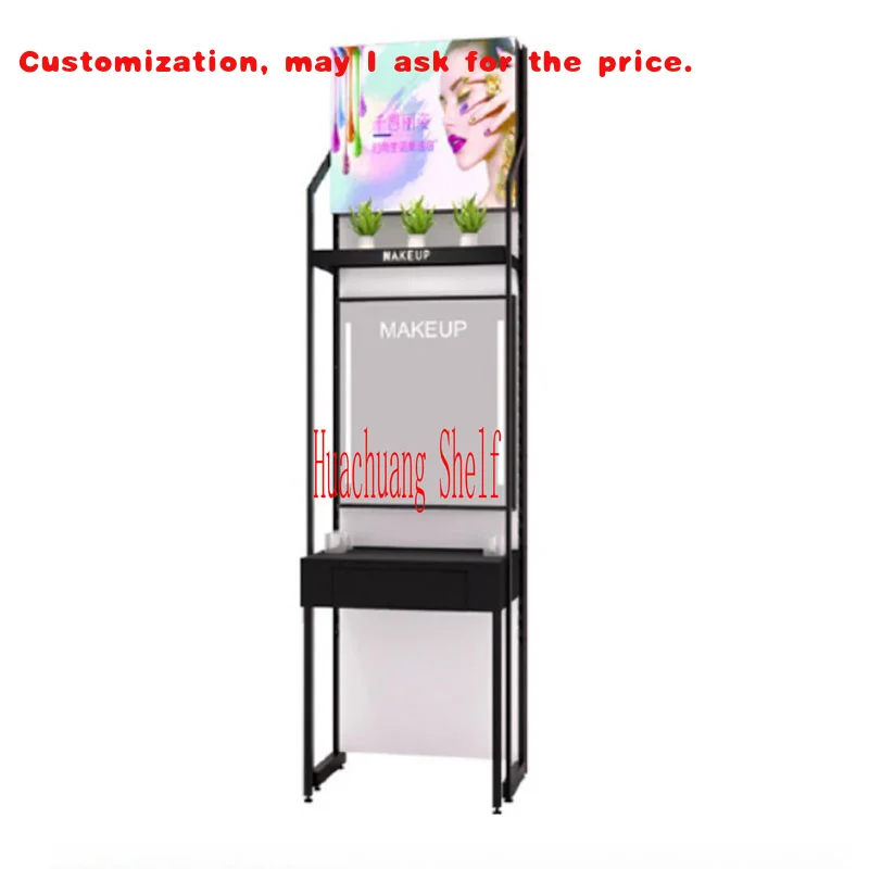 

custom.Best Quality Custom Double-Sided Desktop Display Stand Metallic Acrylic Perfume Cosmetics Makeup Beauty Product Display R