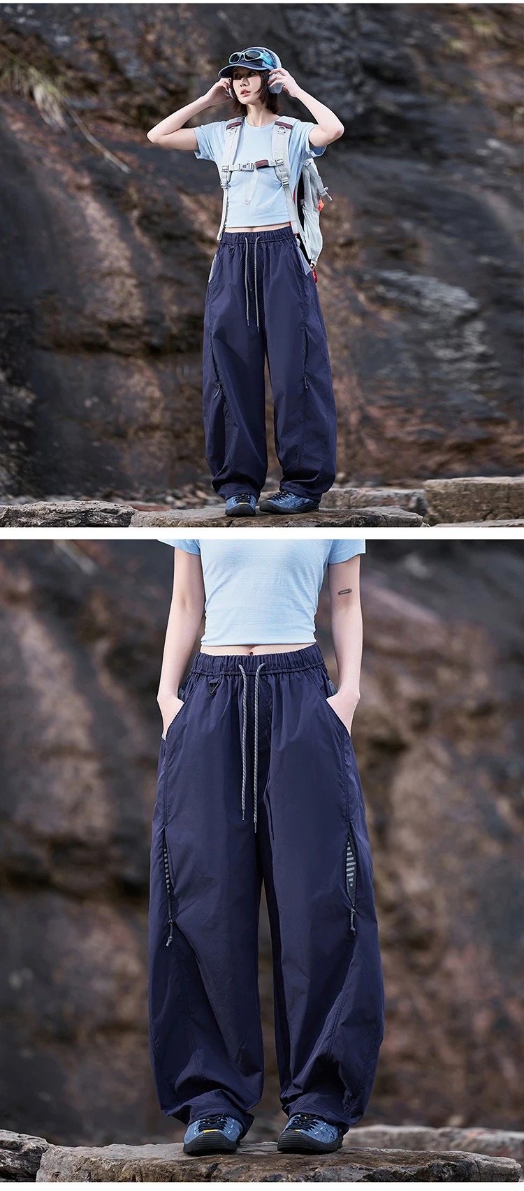Unisex Outdoor-Wanderhose – Schnell trocknende, locker sitzende Hose mit Kordelzug in der Taille für Camping und Trekking – Detail 10