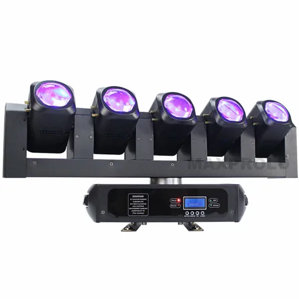 LED Stage Light 5-Fingers Super Beam Lights 5 Eyes 40W RGBW KTV Bar Dyeing Scanning Spotlight With Strobe LED Moving Head Light