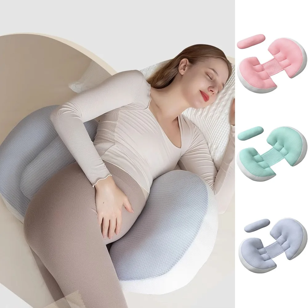 Almohada de maternidad suave de alta calidad, almohada ajustable multifuncional para mujeres embarazadas, almohada transpirable para el cuello