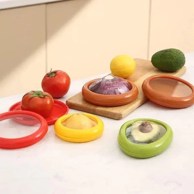 

Reusable Fruit Preservation Box Durable Creative Fruit Fresh Box Silicone Film Food Box for Storage Vegetable Avocado Lemon