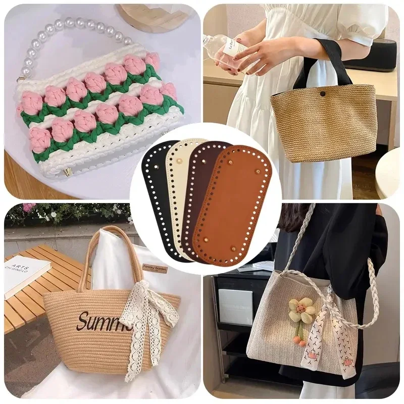 Borsa in pelle PU Base inferiore cuscino cuscino ovale borsa per maglieria all\'uncinetto cuscino Shaper inferiore per borsa borse a tracolla