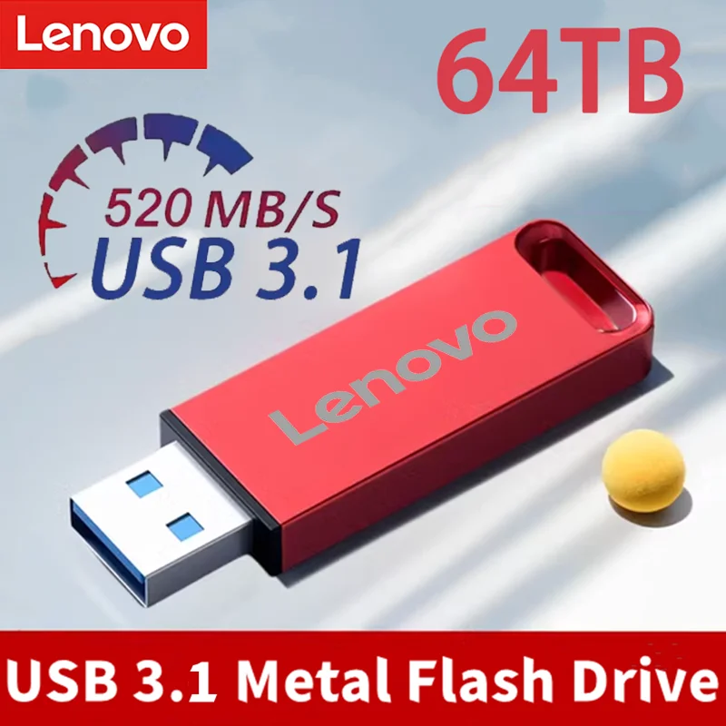 레노버 메탈 플래시 드라이브, USB 3.2 고속 펜 드라이브 키, 8TB C 타입 U 플래시, 휴대용 미니 SSD 메모리, 방수 U 드라이브, 16TB