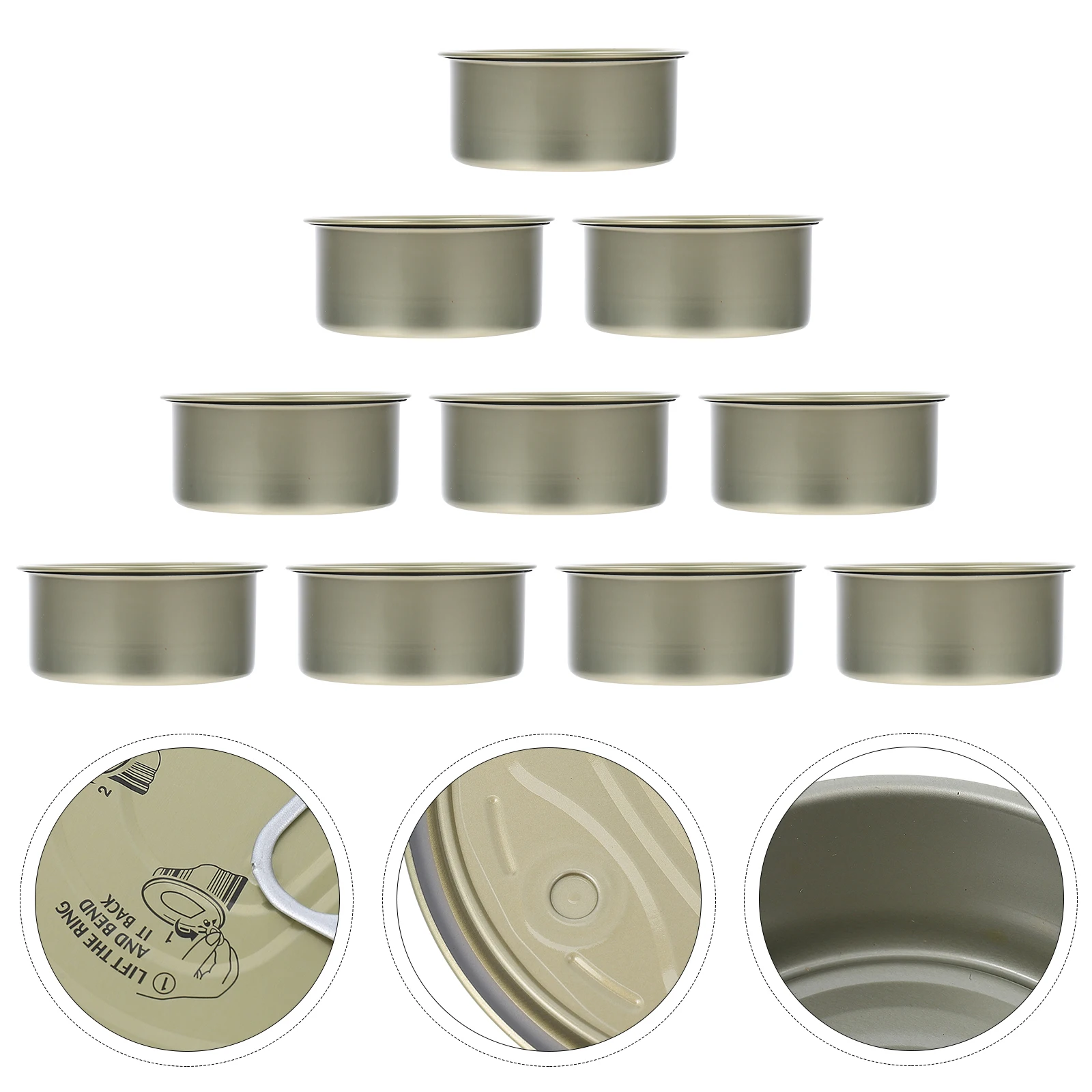 

10pcs Household Tinplate Storage Can Sealed Food Container For Tea Coffee Beans Dried Fruit Candy Organizer