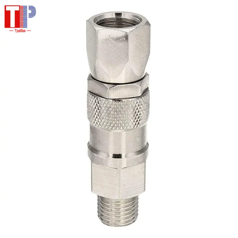 

Tpaitlss 1/4 inch Stainless Steel Swivel Joint High Pressure Washer Connector Hose Fitting for Airless Spray Gun Paint Sprayer