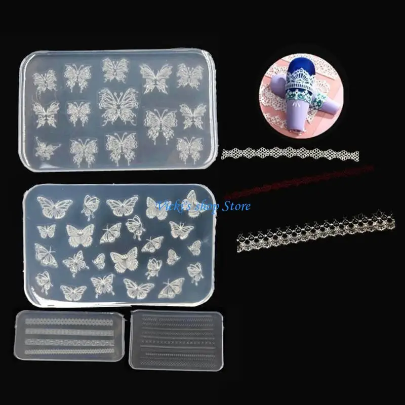 Practical Thin Silicone Art Mold Transparent Stamping Plate Nails Stencils DIY Manicure Mould Tools for Manicurists