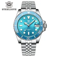 STEELDIVE Brand SD1953 Turquoise Ceramic Bezel Insert NH35 41mm Case Sapphire Glass 300M Men Diver Watches reloj hombre