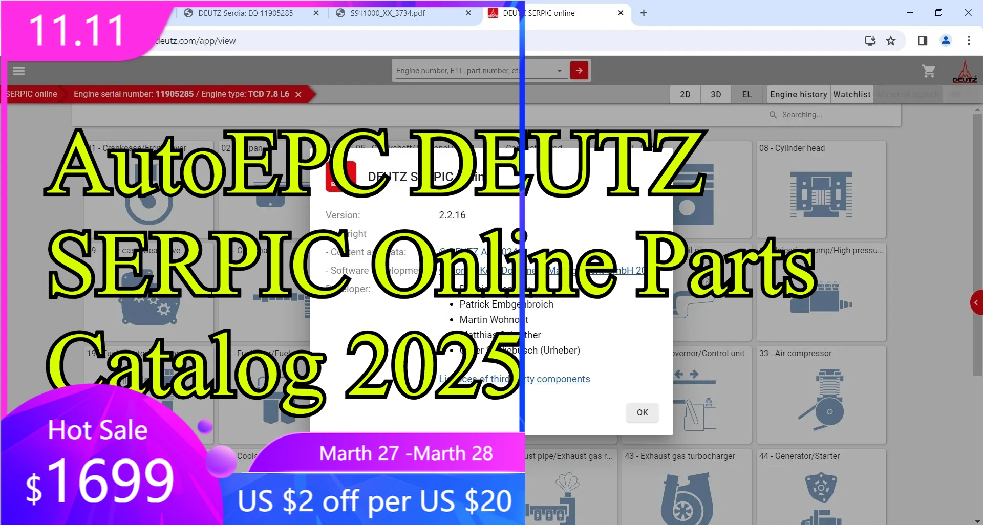 

Каталог онлайн-запчастей AutoEPC DEUTZ SERPIC 2025л