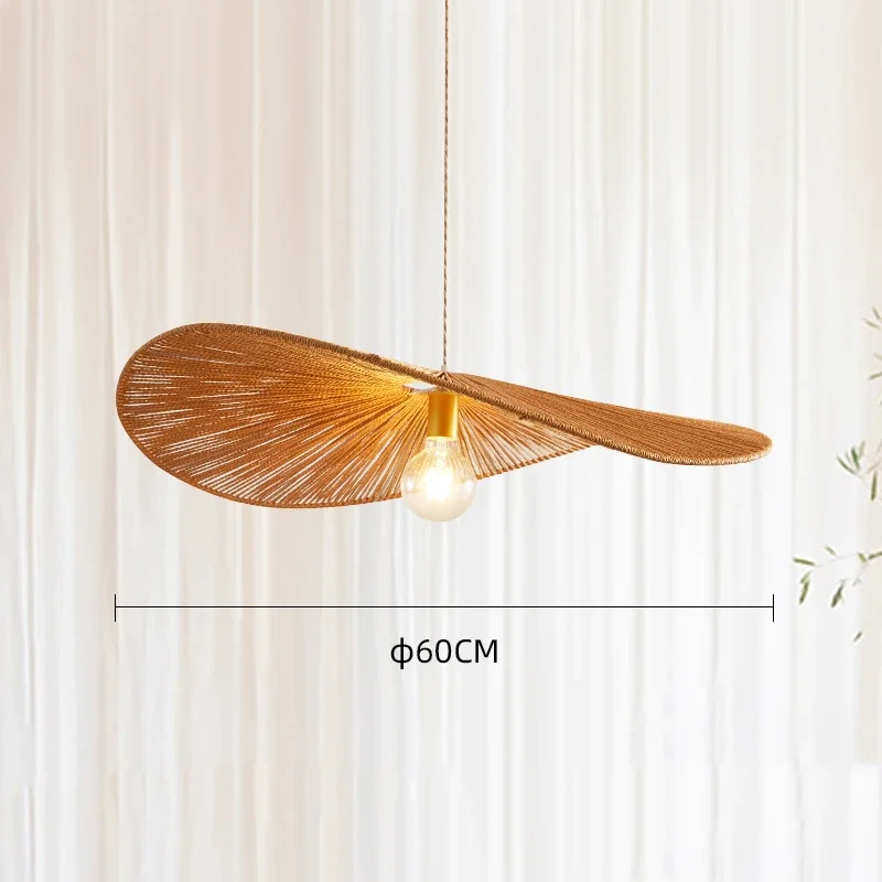 

Nordic bohemia Hemp Rope Rattan chandeliers Wood woven Light Homestay Cafe Bar Art Restaurant Lamps Indoor Decor Pendant Light