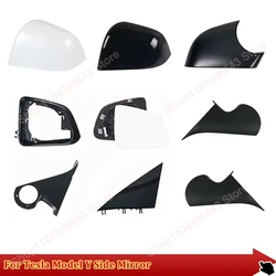 For Tesla Model Y 2020-2024 Side Mirror External Mirror Rearview Mirror Assembly Lens Turn Signal Shell Lower Shell Frame Cover