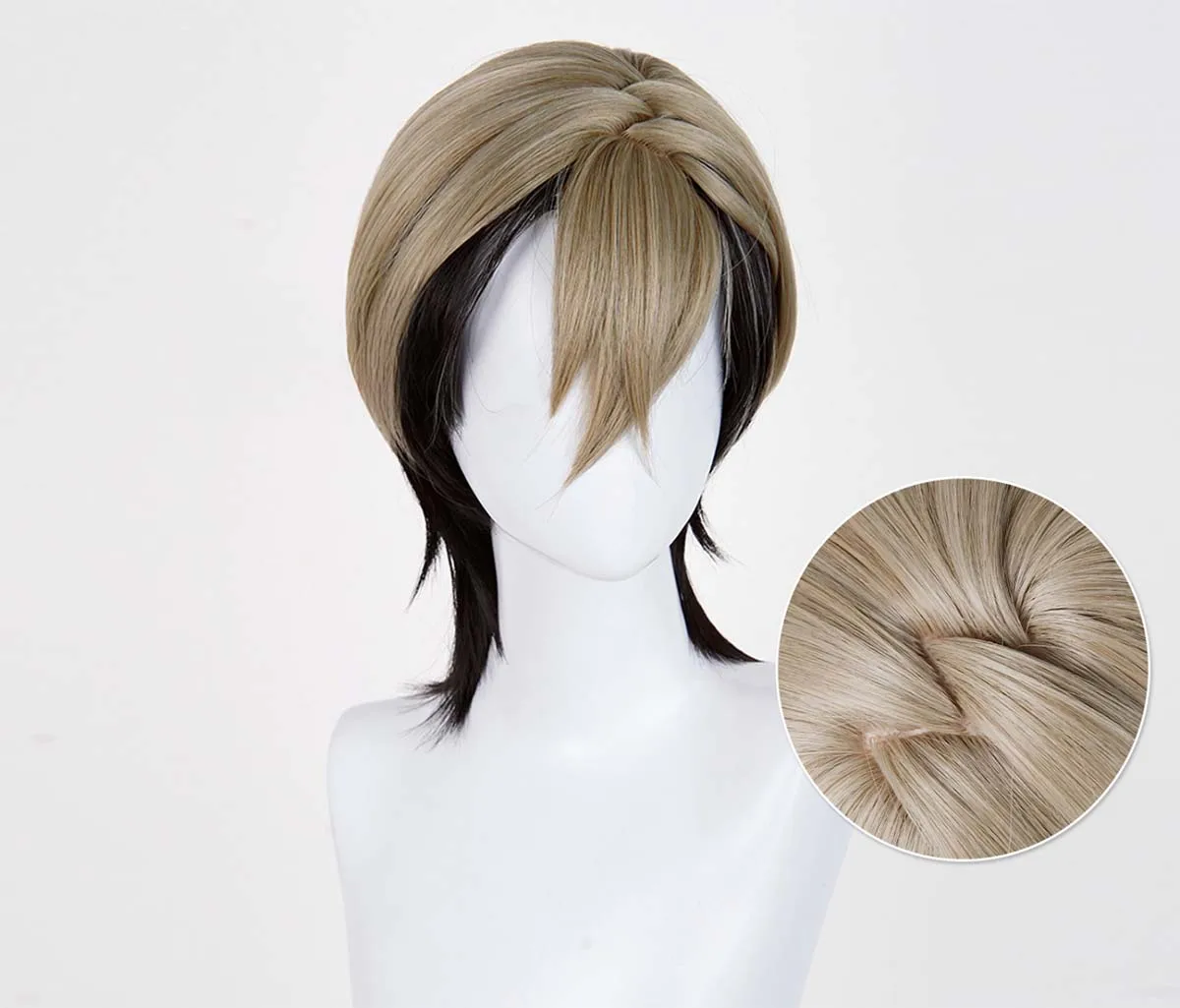 Parrucca mista da uomo Anime Gachiakuta Zanka Nijiku Cosplay marrone nero