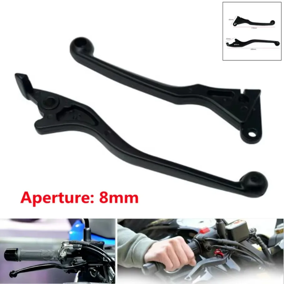 1Pair 8mm Motorcycle Dirt Bike Handle Front Brake Lever w/Clutch Aluminum Alloy