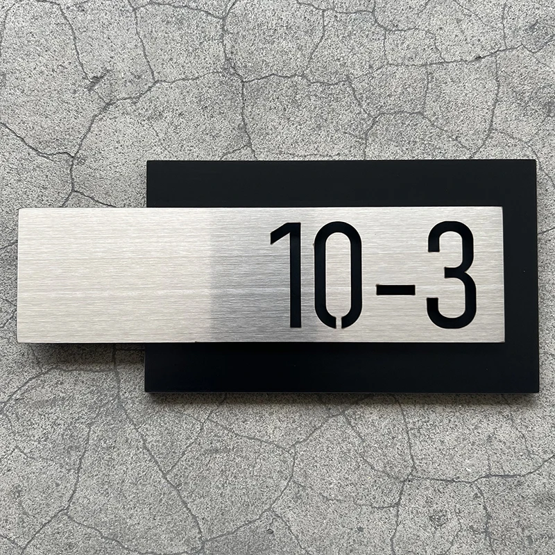 

House number Household creative customization Stainless steel high-end house Light luxury No punching sign customization