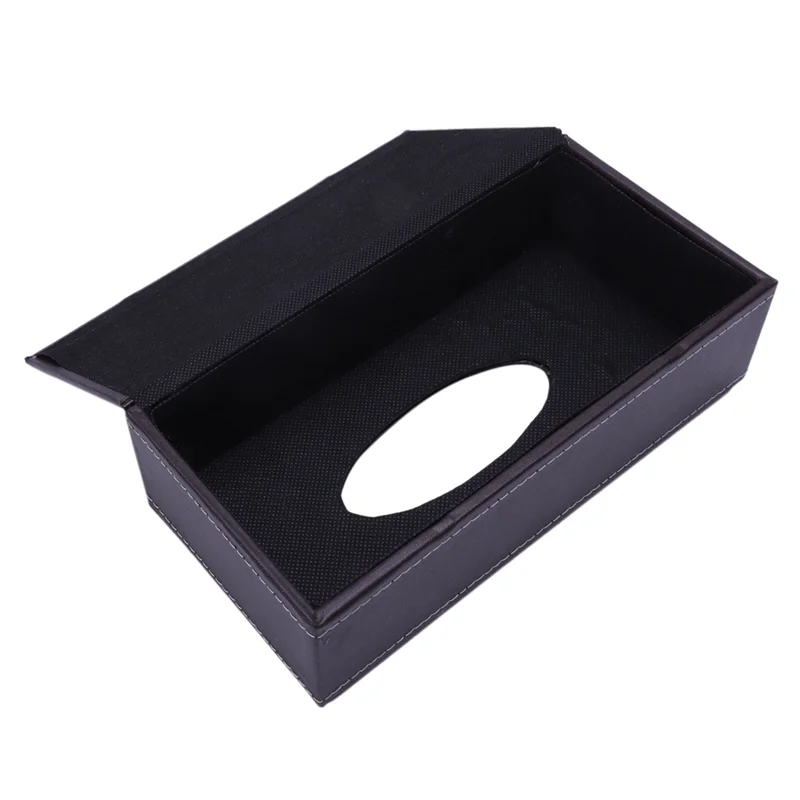 ABWR-3X Portable Leather Rectangular Tissue Cover Box Holders Case Pumping Paper Hotel Home Car Gift Brown