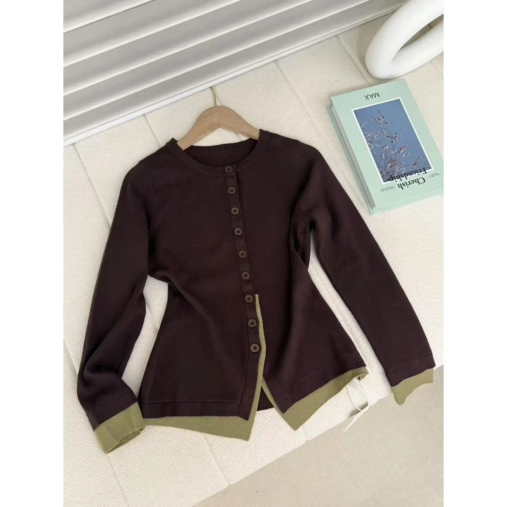 

Color Blo Knitted Open Cardigan Women's Faionable Top Unique Super Beautiful Sweater Autumn 2025 New Arrival Polyester Fiber