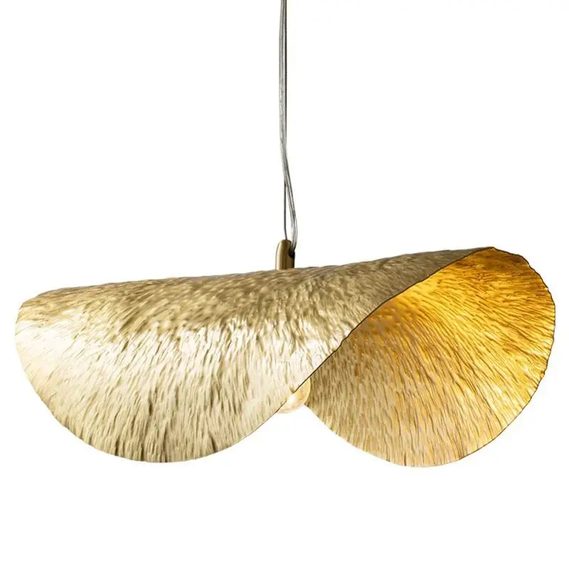 Gold Lotus Leaf Pendant Light Post Modern Chandelier for Living Room Dining Room Decor Kitchen Island Restaurant Hanging Lamps