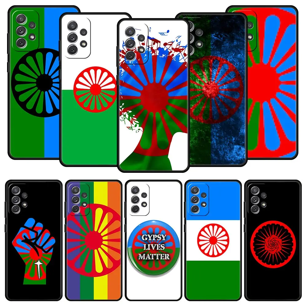 Gypsy Romani Roma Flag Phone Case For Samsung Galaxy A51 A71 A41 A31 A21S A11 A01 A03S A12 M31 M22 A32 A52 A13 5G Silicone Cover