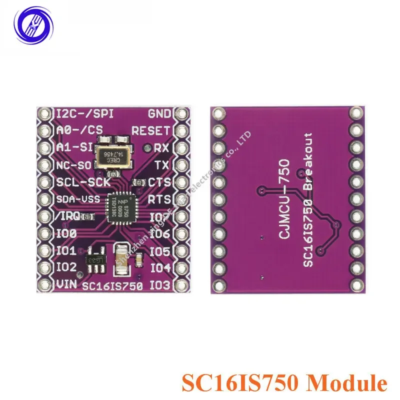 SC16IS750 Único UART Com Módulo de Conversão de Interface SPI de Ônibus I2C Para Módulo de Controle Industrial CJMCU-750 Porta IO Programável