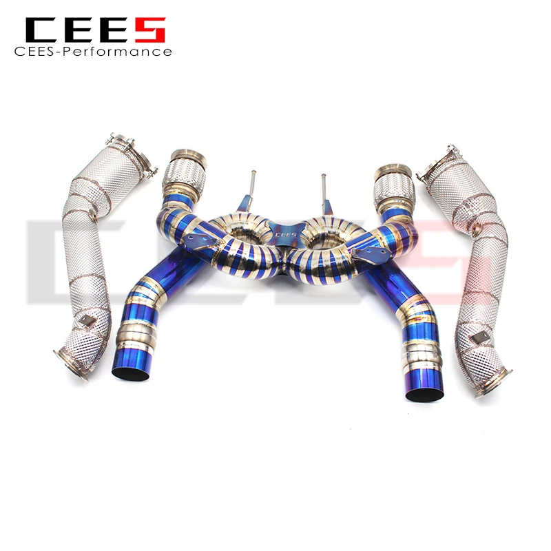 

CEES Titanium Alloy Exhaust System Performance Catback Downpipe for McLaren 720SHigh flow catted Downpipe upgradeValve Muffler