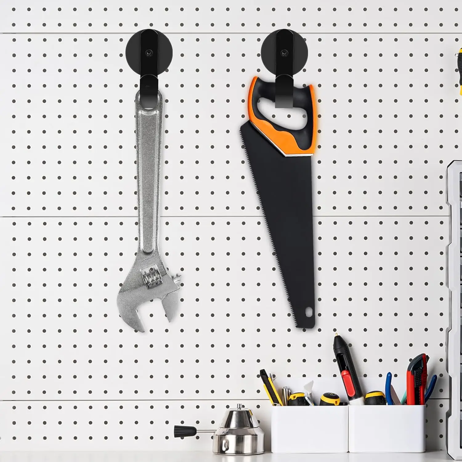 Strong Magnetic Hooks Black Front Door Hanging Hook Home Kitchen Refrigerator Wreath Hanger Key Organizer storage Holds Up 11lb