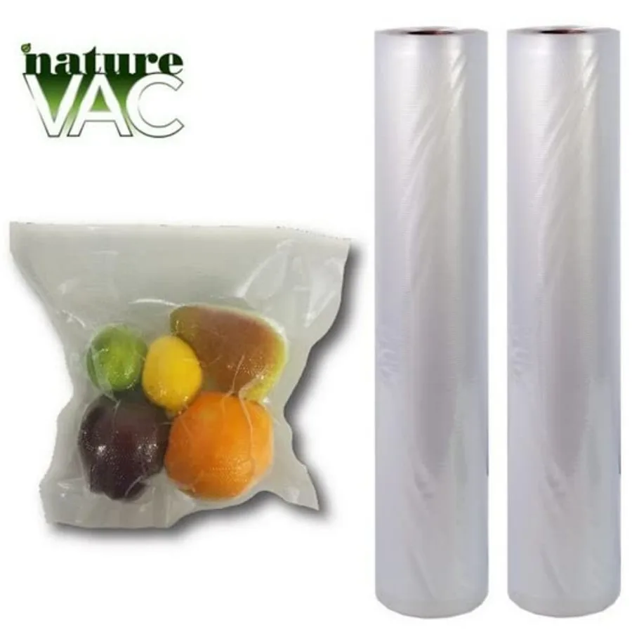 NatureVAC Vacuum Bag Sealer Machine Economy V2 Plus with Clear Vacuum Sealer Bags 11 x 19.5 2 Rolls for Food Saver LongTerm Sto