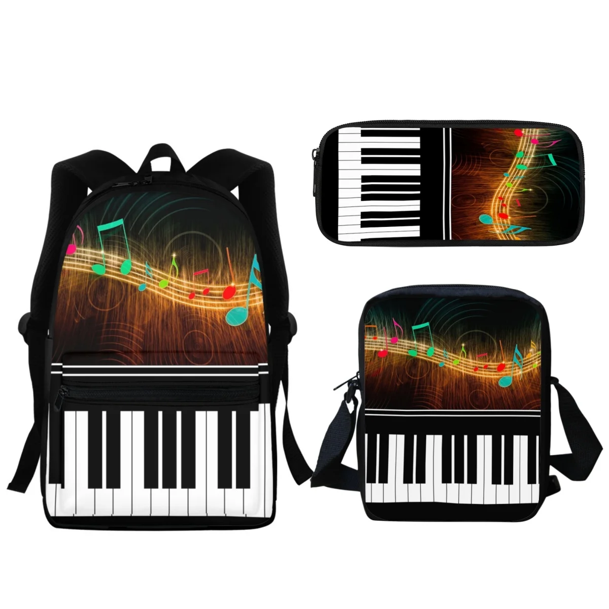 Brand Designer Piano Note Printing Backpack High Quality Girl Backpack Student Schoolbag Music Theme Small Messenger Bag Gift