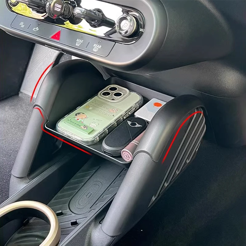 For Mini Electric Cooper E SE J01 EV 2024 2025 Car Central Control Storage Box Decoration Phone Case Kit Interior Accessories