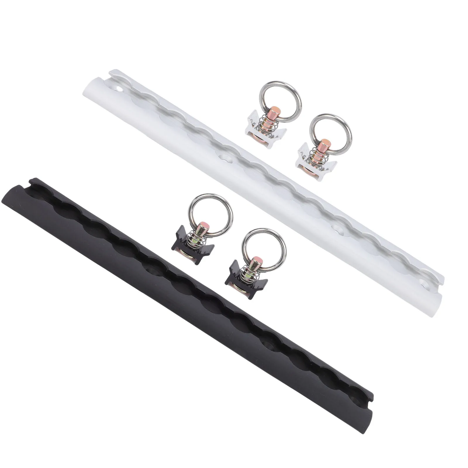 

Aluminum L Track 304mm Thickened L Track Tie Down Rail with 4 Round Rings for Motorcycles ATVs Dirt Bikes Pickup Trucks